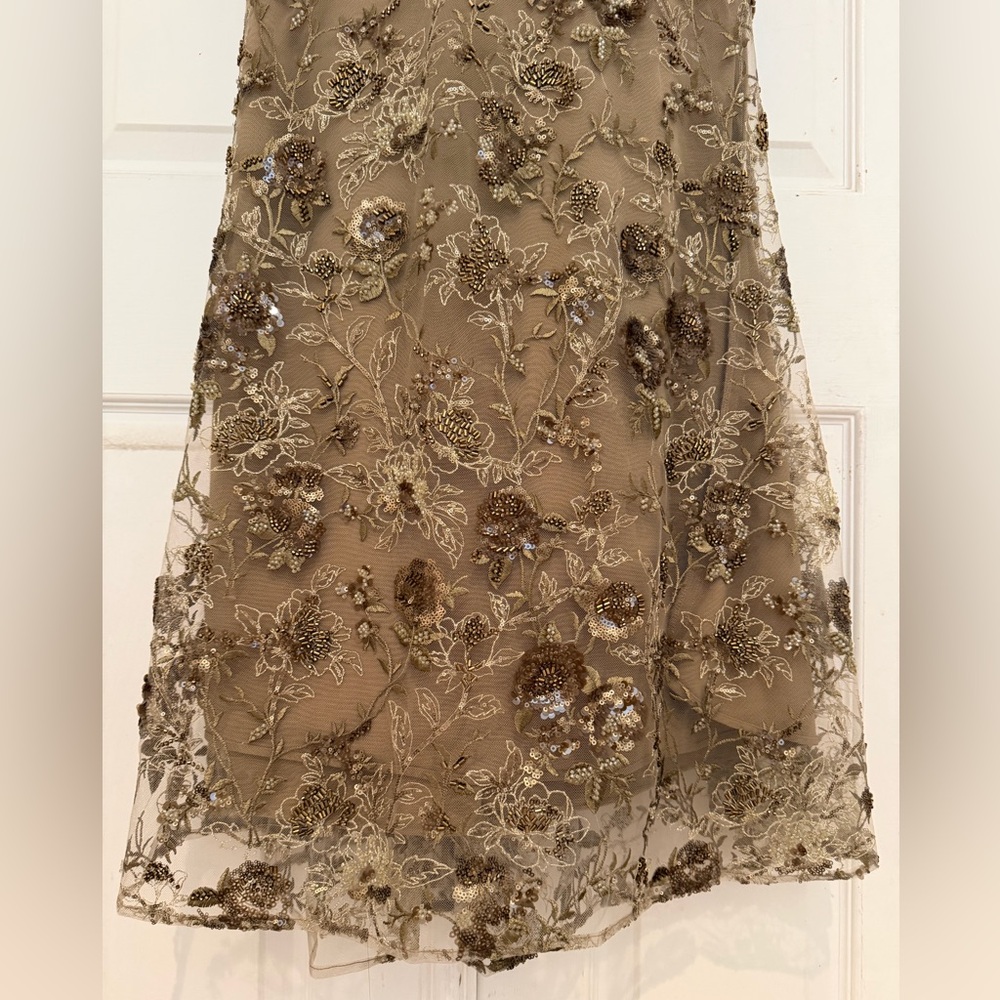 House Of CB Elegant Gold Floral Embroidered Gown - Picture 6 of 16